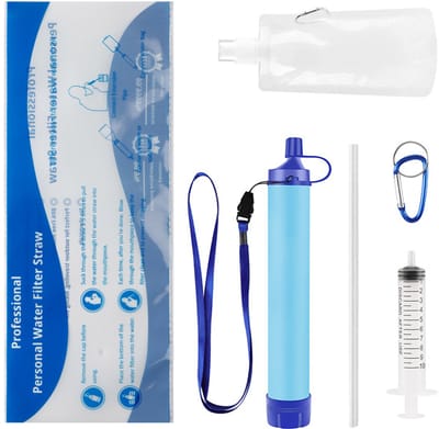 Persoonlijk Waterfilter Rietje - Lichtgewicht Waterzuiveringssysteem - Voor Outdoor, Camping en Noodgevallen - Draagbaar Overlevingsmateriaal
