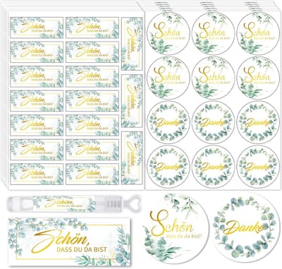 Dailygoods- Bruiloft Sticker Eucalyptus - Bedankstickers - Decoratie - Huwelijksgeschenken - Scrapbooking - Fotoalbum - Decoratiestickers