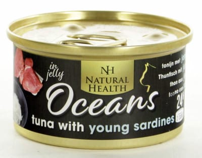 Natural Health Cat Oceans Tuna & Young Sardines Multipack 24 X 85 Gram + Gratis Schuurman Snack