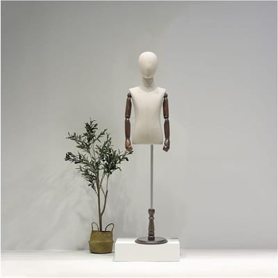 Kind Etalagepop - Paspop Kinderen - Kleding Presenteren - Verstelbare Hoogte - 93-140 cm - Beige