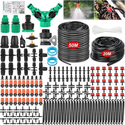 Automatische druppelirrigatieset 50m+20m - 297-delige tuinbewateringssysteem