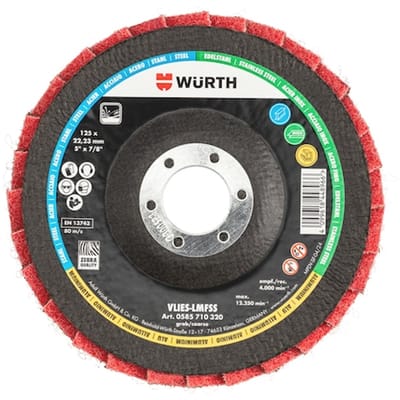 Wurth - Vlies lamellenschuurschijf RED PERFECT 3D - RED PERFECT® 3D non-woven lamellenschuurschijf Voor direct gebruik op haakse slijpers - x 10 st