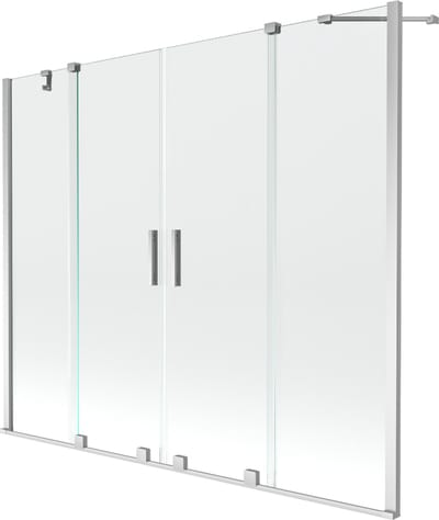 Mexen Velar Duo badwand scherm 2-delig schuifbaar 170 x 150 , transparant, chroom - 896-170-000-02-01