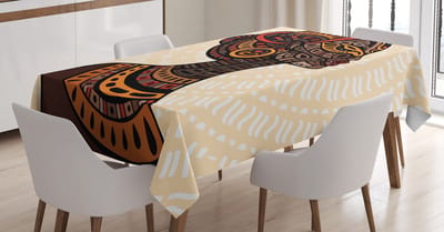 ABAKUHAUS Afrikaanse Vrouwentafelkleed, Portretvolkskunst, Gemakkelijke Onderhoud met State-of-the-Art druktechnologie, wasbaar en gepersonaliseerd, 140 x 200 cm, meerkleurig