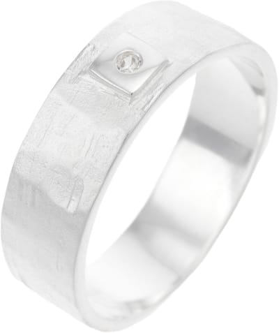 Behave – 925 sterling zilveren ring – Zilver – Handgemaakt – Dames – 6,5 mm breed – Zirconia