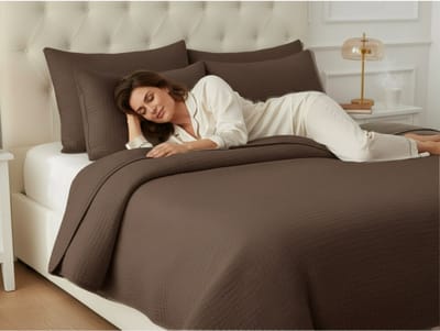 Bedsupplies - Lazy Dekbed - Dekbed Zonder Overtrek - Mousseline - Katoen - 240x200 - Inclusief Kussenslopen - Donker Taupe