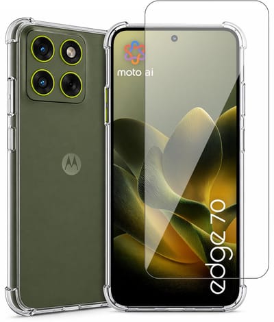 Hoesje geschikt voor Motorola Moto Edge 70 – CrystalClear Back Cover – Schokbestendig – Met Screenprotector Glas