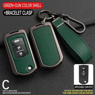 2 3 Boutons Alliage de Zinc Coque de Clé de Voiture à Rabat Support pour Mazda Série 3 5 6 M6 Rx8 Mx5 Protecteur de Clé Sac Porte-Clés Accessoires black