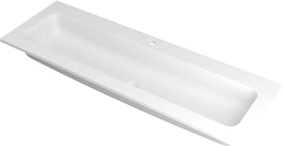 INK Faktor Wastafel Polystone Centraal met 1 Kraangat - 1400x450x15 mm - Mat Wit