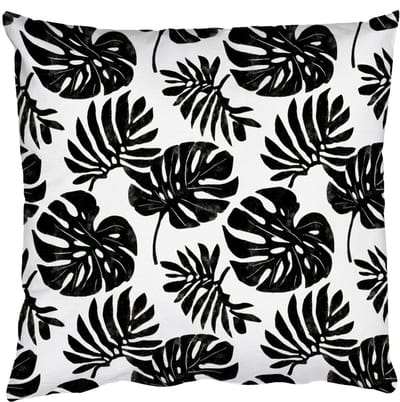 Sierkussens - Kussentjes Woonkamer - 50x50 cm - Modern - Monstera - Zwart