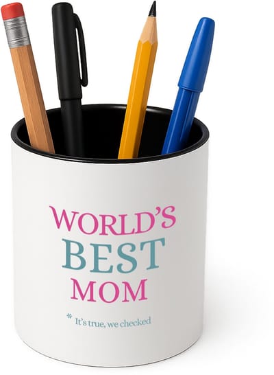 Hacebo® - world's best mom Pennenbakje - Mama - moeder - pennenhouder - moederdag cadeautjes - verjaardagscadeau - kado - Pennenbakje zwart