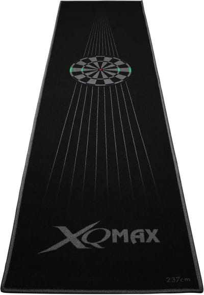 Dartmat 237x80cm - Steeldart Tapijt met Werplijn in Zwart, Rood en Grijs