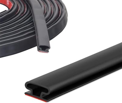 Rubberen weerstrip voor deur en raam, zelfklevend, waterdicht, geluiddicht - 10 meter - zwart