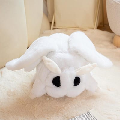 Witte Grote Ogen Mot Pluche Speelgoed Schattig Pluizig Dier Zachte Fluwelen Vleugels Insect Pluche Speeltje Verjaardag Kerstcadeau Voor Insectenliefhebbers 18cm white
