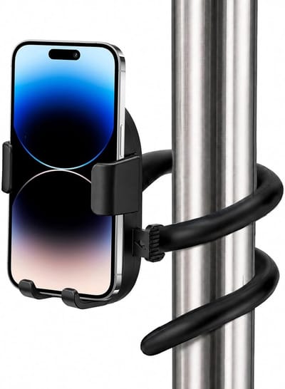 Flexibele telefoonhouder met zwanenhals voor fitness, wandelen, fietsen en meer - lange arm voor smartphones en tablets