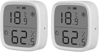 Temperatuur Vochtigheid Sensor - Slimme Weer Display - Comfort Binnenklimaat - Hoge Precisie Meting - 2 stuks - Wit