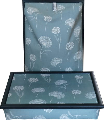 Andrews Laptray, Schoottafel, Schootkussen, Laptoptafel, Dienblad met kussen Paardenbloem - Groenblauw