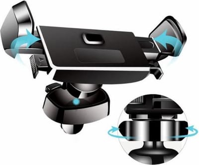 DrPhone V2 OneTouch – 360° Draaibare Universele Smartphone Houder voor Auto – Air Vent Telefoonhouder – Eenvoudige OneTouch Bevestiging