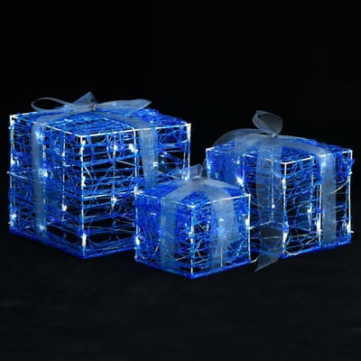 vidaXL - Kerstverlichting - geschenkdozen - 3 - st - decoratief - acryl - koudwit