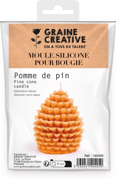 Graine Creative siliconen kaarsen mal dennenappel 7,2 cm kaarsen maken.