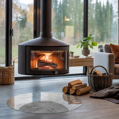 Coloray Vloerplaat Houtkachel - Plaat onder Houtkachel - 90 cm x 90 cm - Kachel Onderplaat - Grijs Vloerplaat Kachel - Onderplaat - Onderplaat Kachel - Houtkachel Vloerplaat - Onderplaat Voor Houtkachel