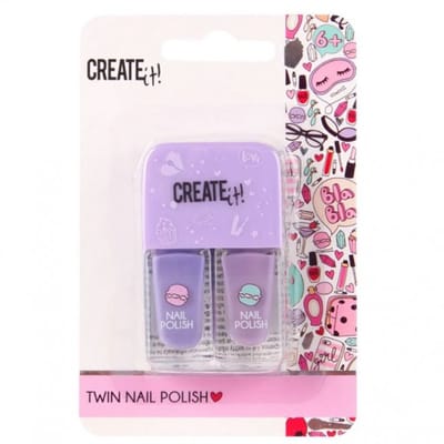 Create It! Duo Nagellak - Licht & Donker Paars - Vanaf 6 jaar - Jongen & Meisjes - Nagels Versieren - Creatief