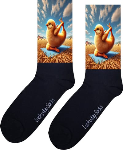 Kuiken - Opkikker - Grappige sokken - Valentijn cadeau - Verjaardagscadeau - Sint cadeau - Leuke sokken - Yoga - Ontspanning - Vrolijke sokken - Cadeautje - Grappig cadeau - Kerstsokken - Vaderdag - Moederdag - Kerstcadeau - Socks maken Happy - 37-44