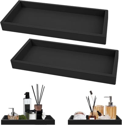 Set van 2 Badkamer Opbergschalen - Rectangulaire Organizer voor Cosmetica, Handdoeken en Shampoo
