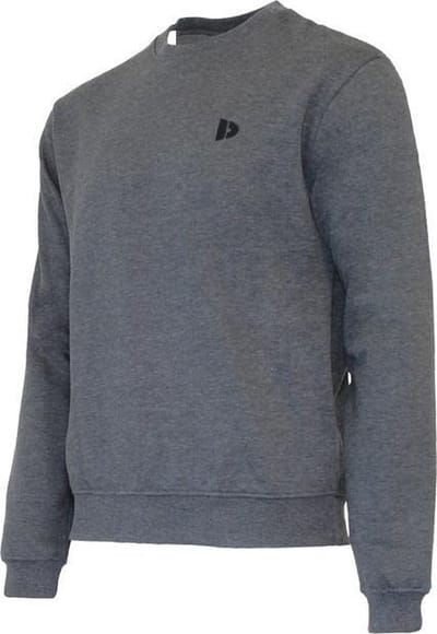 Donnay - Fleece Sweater ronde hals (Dean) - Sporttrui - Heren - Charcoal Marl (037) - maat S