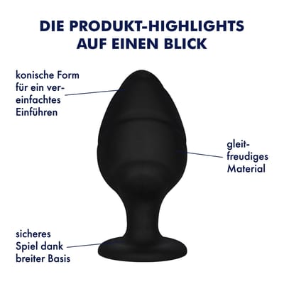 Sensuele siliconen anaalplug, verschillende maten