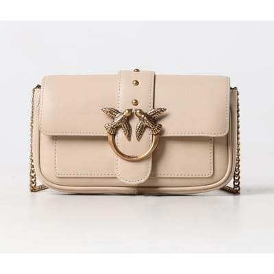 PINKO schoudertas Love One Pocket C Beige - Smoke Grey - Antique Gold