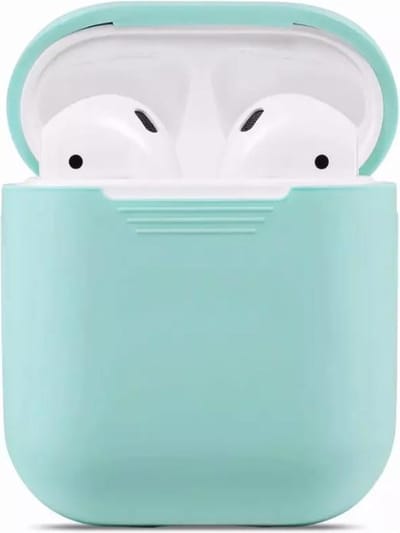 KELERINO. Siliconen hoesje geschikt voor Apple Airpods 1 & 2 - Softcase - Mintgroen