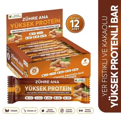 Zühre Ana Hoog-Proteïne Pindakaas & Chocolade Fruitreep 40 gr – 12-pack | Vegan, Glutenvrij, Zonder Toegevoegde Suikers