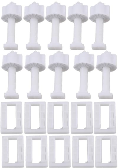 WC-bril scharnier - Toiletdeksel bevestiging - Toilet reparatie - Universele pasvorm - 10 stuks - Wit
