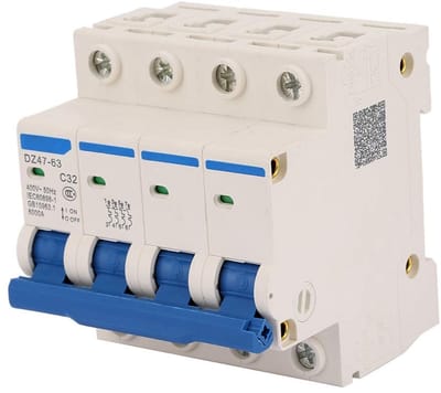 Stroomonderbreker - RCCB - Elektrische Beveiliging - Vlamvertragend Materiaal - 400 Volt - Grijs