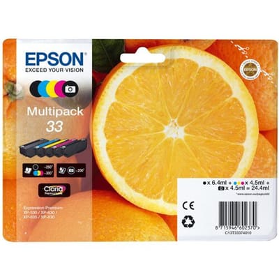 Epson 33 Multipack - 5 pakker - sort gul cyan magenta foto-sort - original - blækpatron
