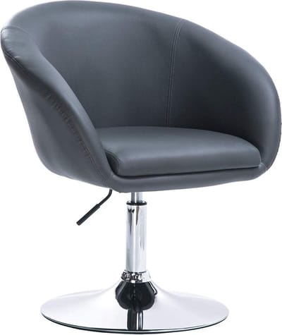 Barkruk Nero Deluxe - Industrial - Grijs - Barkrukken set van 1 - Barstoel Kruk - Barstoelen met rugleuning - Keukenstoel - In hoogte verstelbaar - Kunstleer