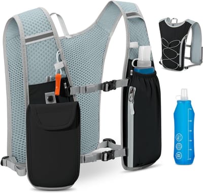 SNJY® Hardloopvest - Running Vest - Hardloopvest Drinken - Inclusief Fles - Drinkhouder - Telefoonhouder - Zwart