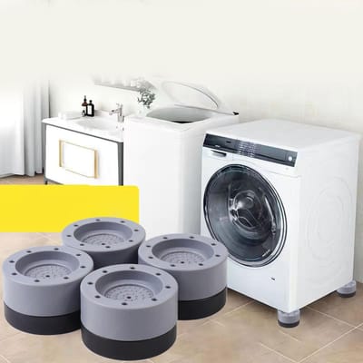 Tapis de pieds de machine à laver absorbant les chocs, en fibre de résine PVC, rehausseur de machine à laver pour la maison Increase 3.5cm/1.4in white