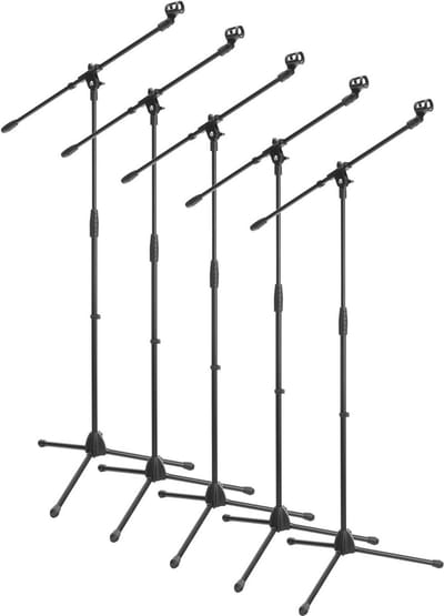 Set van 5 Microfoonstatieven met Verstelbare Arm en Kabelklemmen