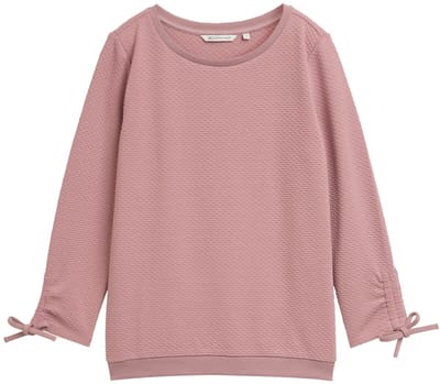 Tom Tailor Denim Slim fit sweatshirt met gerimpelde mouwen Frauen