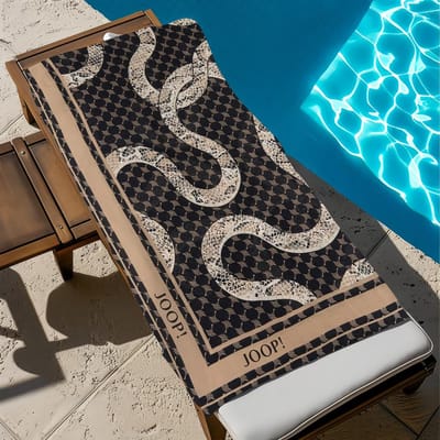 JOOP! Absorberende Strandhanddoek, Sneldrogende Microvezel Badhanddoek, Luxe Print Zachte Handdoek voor Strand Zwembad Reizen Badhanddoek W30*H60(CM)
