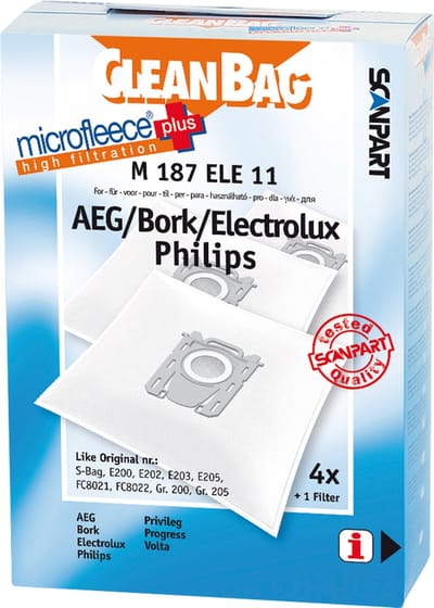 CleanBag stofzuigerzakken 4 stuks - Geschikt voor AEG Electrolux Philips S-bag - Inclusief 1 filter - Alternatief