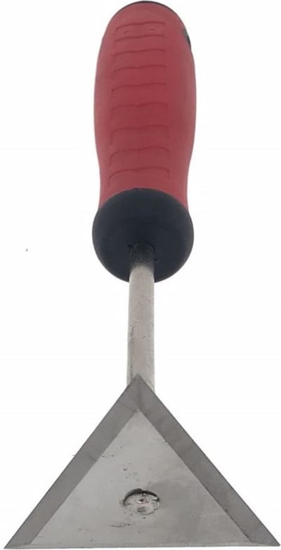 Benson Driehoekige verfschrapers - roestvrij staal - comfortabel handvat - 21 cm - rood