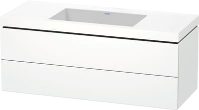 Duravit L-Cube - Wastafelonderkast met wastafel 50x120x48 cm, 2 laden, wit mat LC6929N1818