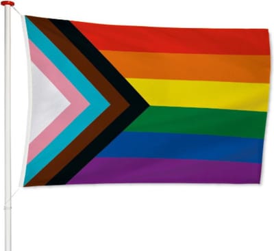 Progress vlag 100x150cm - Progress Flag - Regenboog versiering - LGHTB - Kwaliteitsvlag - Geschikt voor buiten
