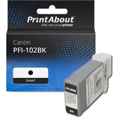 PrintAbout Inktcartridge PFI-102BK Zwart geschikt voor Canon