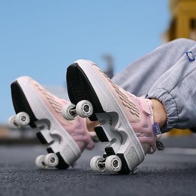 Vierwiel Ontsnappingsschoenen Kunnen Worden Verzameld, Vervormbare Schoenen, Hoge-elastische Vliegend Geweven Rolschaatsen, Ademende Mesh Heren- en Damesontsnappingsschaatsen 34