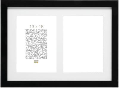 Deknudt Frames fotolijst S66KA2 - zwart - 2 verticale foto's 13x18 cm