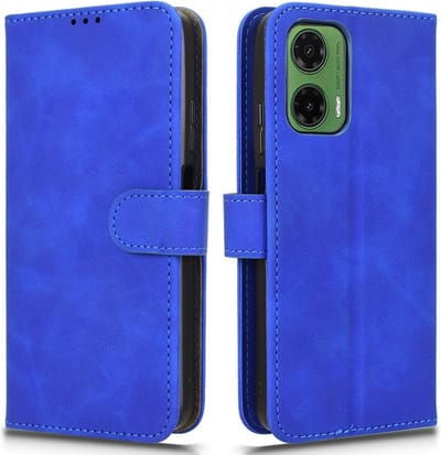 Coverup Hoesje - Geschikt voor Motorola Moto G35 Hoesje - Coverup Book Case - Blauw